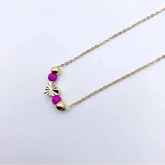 MINIMALIST Beads and Heart Necklace - Picture 1 of 7